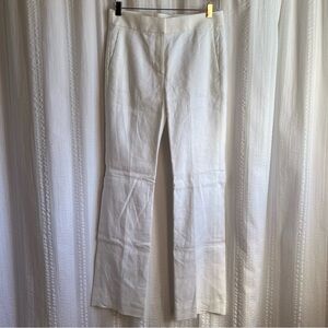 J. Crew White Straight Leg Fully Lined Linen Blend  Size 4P‎ Brand New ** Flaw**